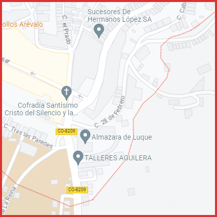 Mapa de la zona de la Glorieta del Convento de Luque